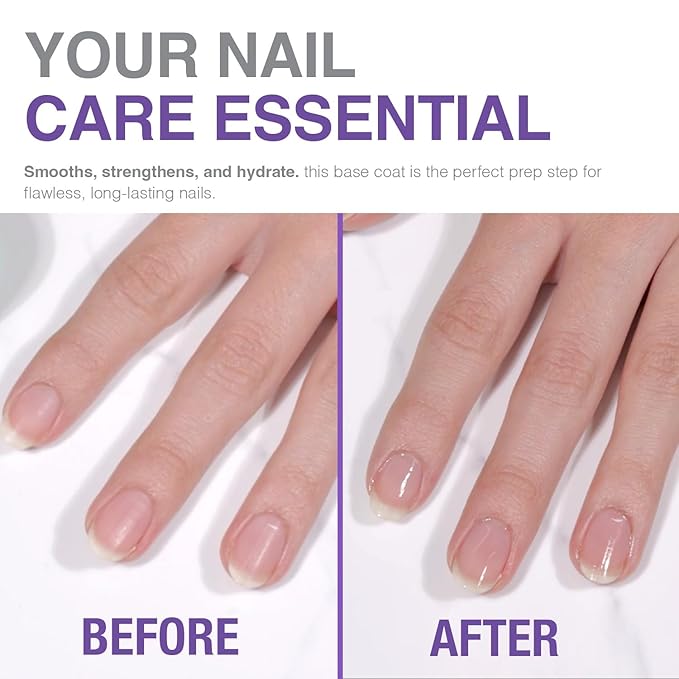 Probelle Hydrating Base Coat for Dry and Brittle Nails, Instant Moisturizer, Nourishes and Soothes Nails with a Healthy Glow, Extends Polish Life, Ideal for Dehydrated, Rough, Breaking Nails