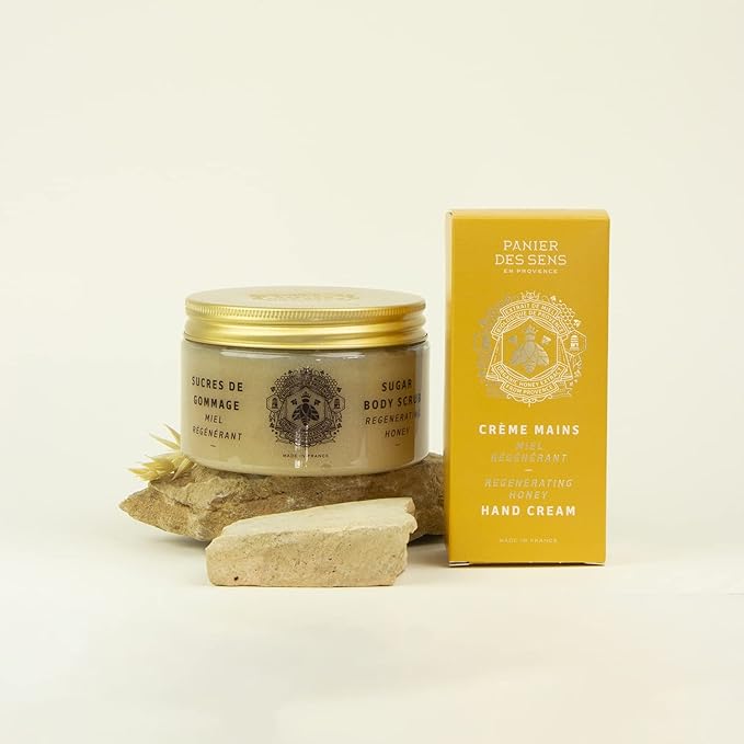 Panier des Sens Honey Hand Cream - Nourishing Shea Butter Hand Cream for Dry Cracked Hands 97% Natural Ingredients - Dermatologically Tested Hand Lotion for Woman Made in France, 2.5 fl oz