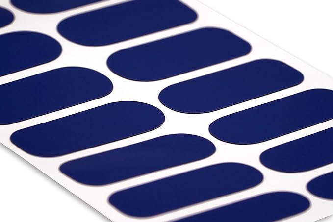 | 20 Exquisite Gel Nail Polish Strips w/Application Accessories - No UV/LED Lamp Required (Steel Blue)