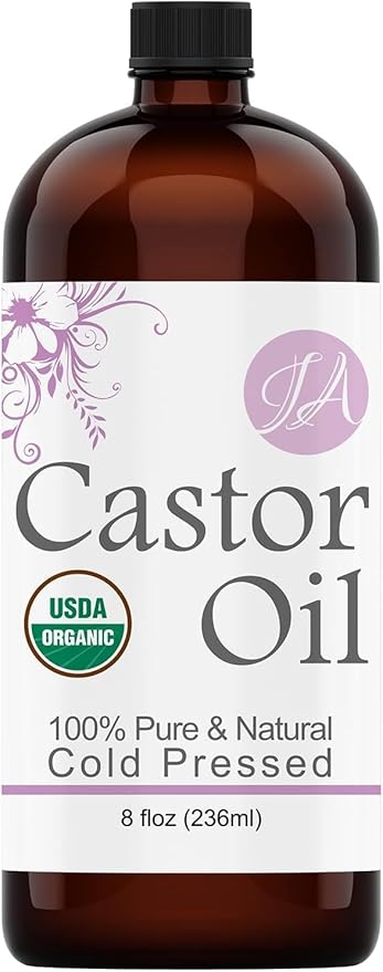 Healing Solutions Oils - 8 oz Castor Oil Organic Pure Natural, Cold Pressed, Hexane & Chemical Free Natural Solution, Lash Serum, Stimulates Growth For Hair, Eyelash, Eyebrows, Scalp & Beard - 236ml