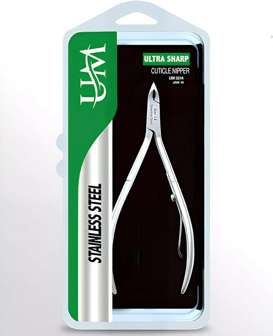 UM Supplies Cuticle Trimmer | Hangnail Remover | Extremely Sharp | Professional Cuticle Nippers | Stainless Steel | Cuticle clippers | Pedicure Manicure Tool I Jaw 14 (5mm)