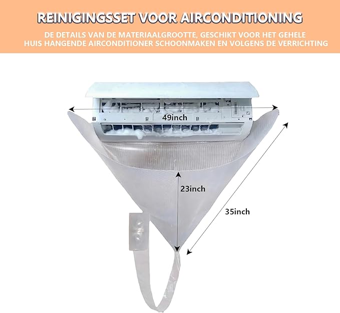 Ac Cleaning Kit, Air Conditioner Cleaning Kit, Ac Cleaning Bag, HVAC Cleaning Kit, Ac Cleaning Cover Bag, Large Size, Integrated Design for Easy Cleaning (White)