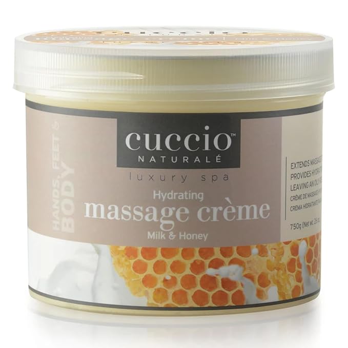 Cuccio Hydrating Massage Crème – Milk & Honey, 26 ounce – Luxurious Moisturizing Cream for Professional Spa and Home Use, Deep Hydration, Non-Greasy Formula