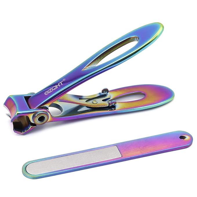 SZQHT Ultra Wide Jaw Opening Toenail Clippers Nail Clippers for Thick Nails Cutter for Ingrown Manicure Set,Pedicure Kit,Men & Women (Prismatic)
