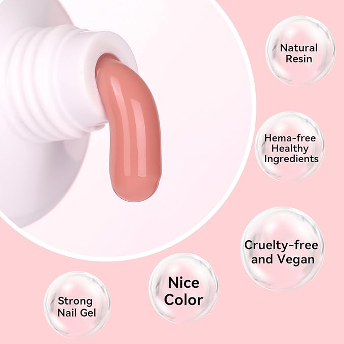 Makartt Poly Nail Gel, 50ML Nude Nature Builder for Nail Extension Elegant All Season Gel Color for 3D Molding Gel Nail Strengtheners-Long-Lasting Supplies for DIY Salon Quality-A Siesta