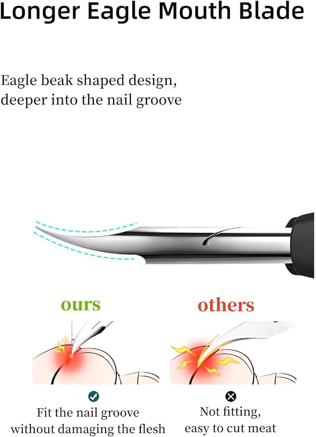 Podiatrist Toenail Clippers，Nail Clippers for Thick & Ingrown Toenails， Super Sharp Curved Blade Toenails Trimmer