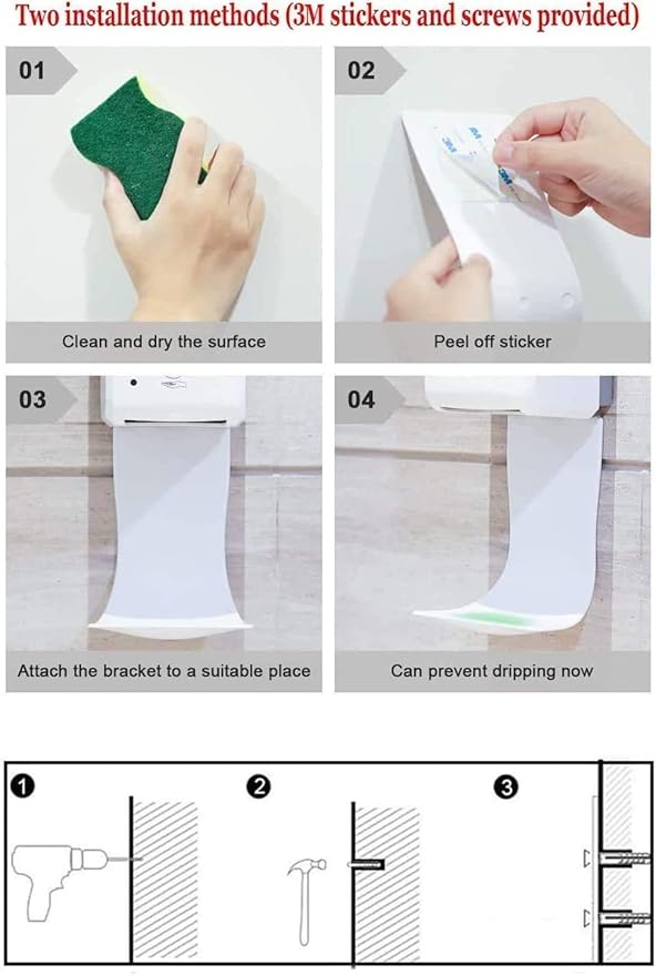 10PCS Drip Tray for Wall Mounted Soap Dispenser, Prevent Dripping and Spraying, Dispenser Stand,Soap Bracket, Water Tray，Soap Tray,Detergent Cup Holder(White)