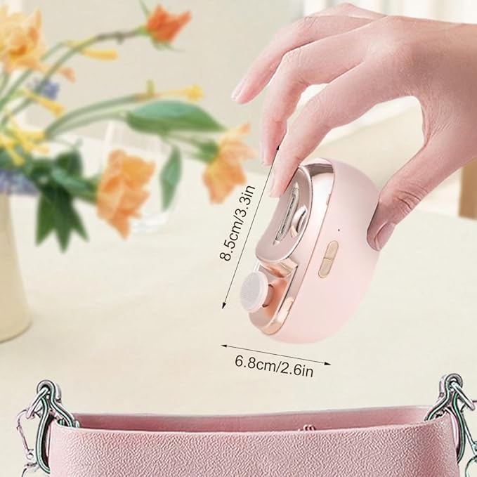Electric Nail Clippers, 2026 New 3-in-1 Automatic Electric Nail Clipper with Polishing, Multi-Functional Electric Nail Trimmer Toe Fingernail Clippers for Kids Adults Seniors Women Men (Pink)