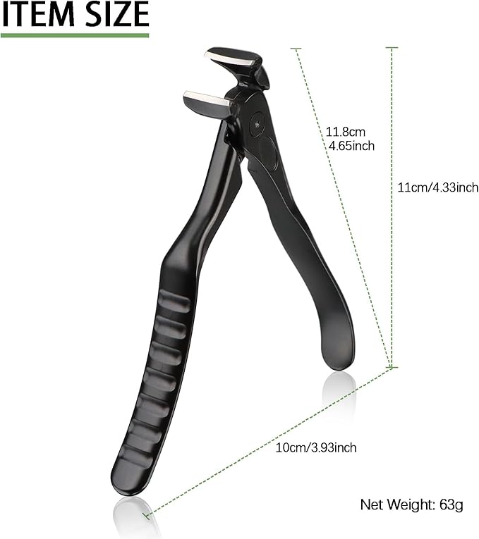 Long Handled Toenail Clippers for Thick Toenails, Ergonomic Non-Slip Toe Nail Clippers for Thick Nails for Seniors, Men, Angled Head Wide Jaw Opening Anti-Splash (Black)