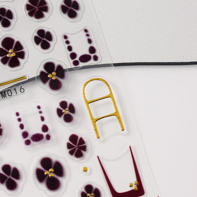 2 Pcs Leopard Print Nail Stickers Fall Decals for Nial Art French Nail Art Design 5D Embossed Brown Flower Nail Supplies Golden Circle Nail Art Accessories for Women Autumn DIY Manicure Decoration