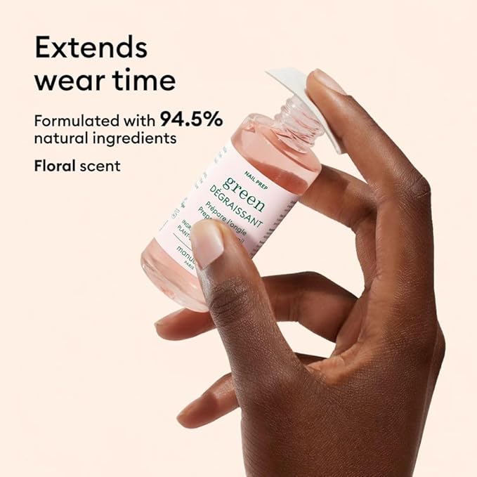 Manucurist Nail Degreaser - Efficient and Bio-Sourced 94,5% - Extend the wear of Nail Polish Green™ - Compatible System Green - Nail Care - Nail Cleaner - 1 fl oz