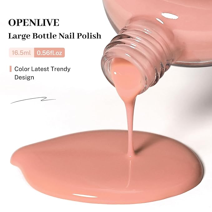16.5ml Jelly Nude Pink Nail Polish Large Volume Quick Dry Nail Polish, Long Lasting Shine, Fingernail Toenail Nail Art DIY Home Travel Nail Art Gift