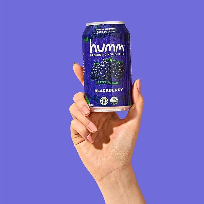 Humm Kombucha Blackberry, Organic, Vegan & GMO Free (12 Pack)