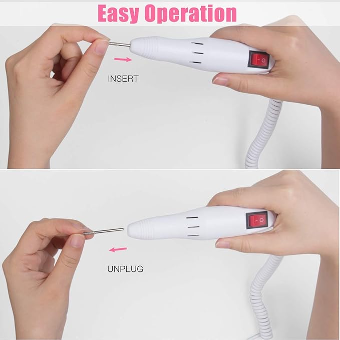 Cadrim Electric Nail Drill, Adjustable Nail File Machine Set with Sanding bands for Manicure Pedicure Acrylic Nails Gel Glazing Nail Art Polisher