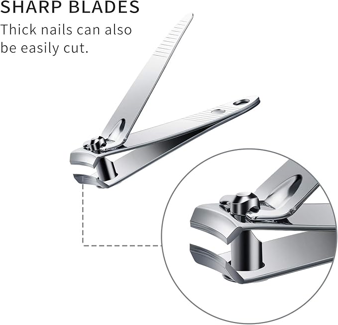 32 Pieces Stainless Steel Fingernail Nail Clipper Bulk Silver Portable Toenail Clippers Cutter Set (Pack of 2)