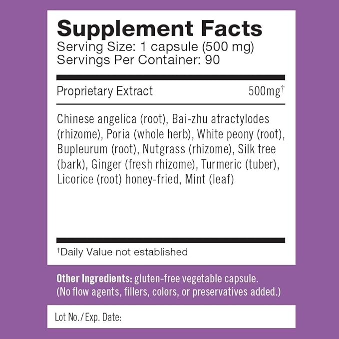 Decompress MX Herb Capsules - Maximum Stress & Tension Relief - Reduces Anger & Moodiness, Positive Mood Support - Based on The Traditional Chinese Formula Xiao Yao San - 30 Cap Count