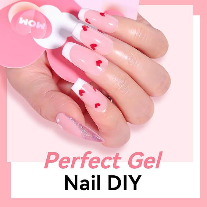 Makartt Poly Nail Gel: Natural Pink 50ML 3D Gel Nail Builder Salon Supplies Easy DIY at Home