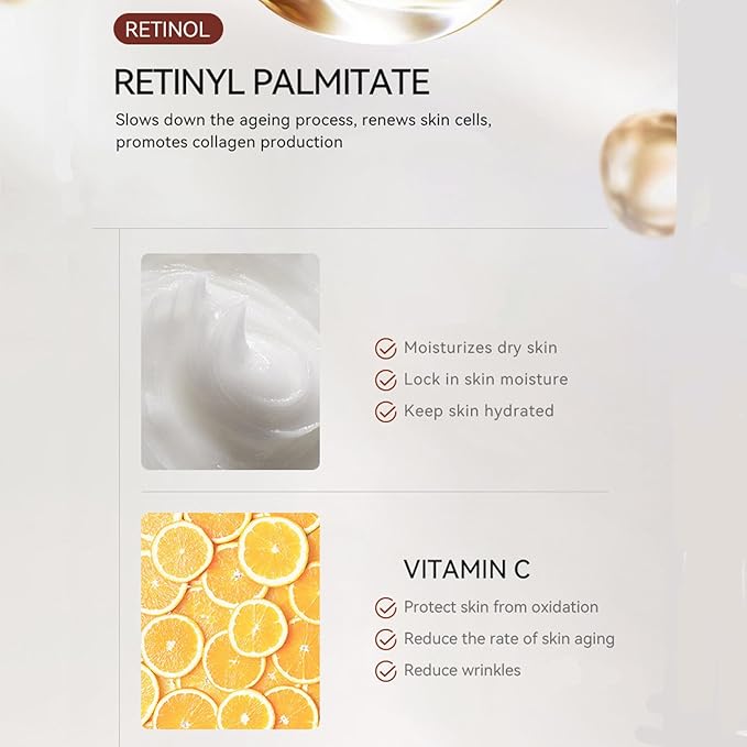Retinol Hand Cream Firming Anti-Aging Hand Lotion with Collagen, Retinol Moisturizer for Aging & Dry Cracked Hands, Care & Protects Skin, Nails & Cuticles