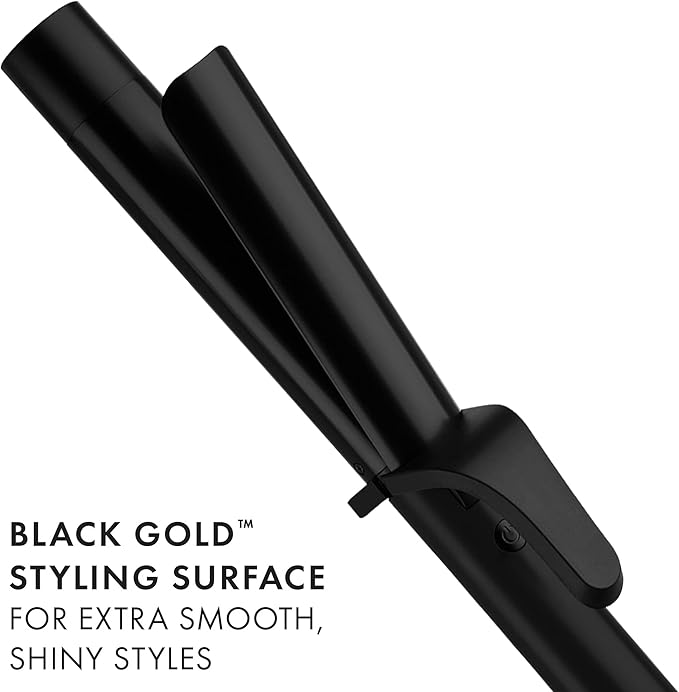 Hot Tools Pro Artist Black Gold Digital Salon Hair Curling Iron | Medium Loose Curls and Tousled Waves, (1-1/4 inch)