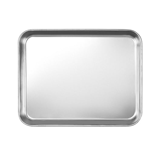 QWORK Stainless Steel Surgical Tray, for Medical Instruments, Tattoo, Surgical Supplies, 10 1/4 x 7 7/8 x 1 inch, 1 Pack
