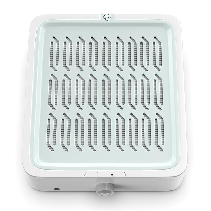ZIZZON Nail Dust Collector with Reusable Filter for Nail Tech, 120W Power Vacuum Fan Dust Collector Extractor, Electric Dust Suction Machine for Acrylic Gel Nail Polishing Nail Salon