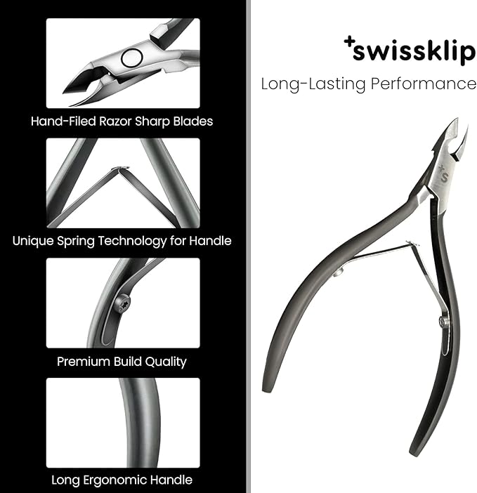 Swissklip Cuticle Trimmer I Best Cuticle Remover I Cuticle Nippers, Cutter, Scissors I Nail Nipper used along with Cuticle Pusher Tool, Cuticle Clippers, Nail Cuticle Trimmer (Pack of 3)