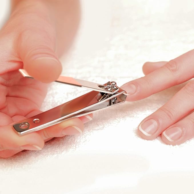 Yaomiao 12 Pieces Nail Clipper Set Stainless Steel Nail Cutter Fingernails and Toenail Clipper Cutter for Women Men (Rose Gold)