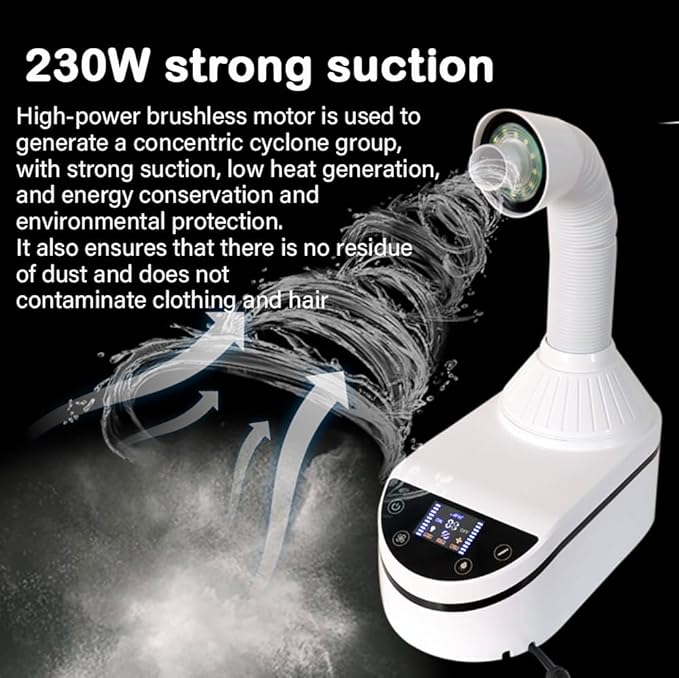 Nail Dust Collector 230W With LED Light and Drill 100-230V Multifunctional Extractor for Acrylic Gel Nails, Salon (Machine With Filter)