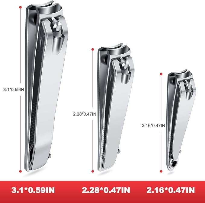DRMODE Finger Nail Clippers Adult - Christmas Stocking Stuffers 8 Pack Nail Clippers Bulk for Men Women Sharp Travel Toenail Clippers and Fingernail Clipper Set Curved Cutter Trimmer with Nail File