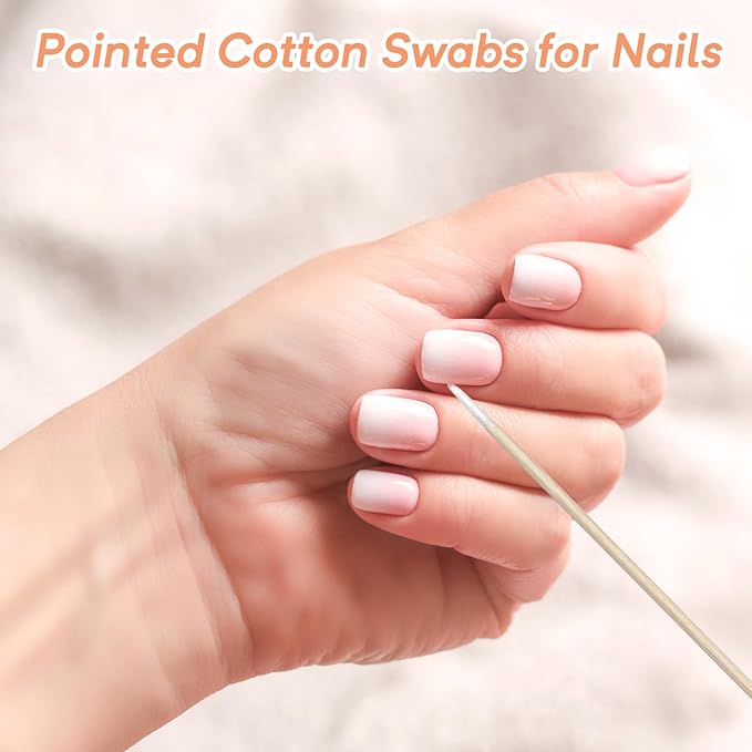 200 Pcs Double Pointed Cotton Swabs for Nails, 4 Inch Lint Free Microblading Cotton Swab for Makeup, Nail Polish Clean Up Tool, for Beauty, Precision Makeup and Craft Applicators