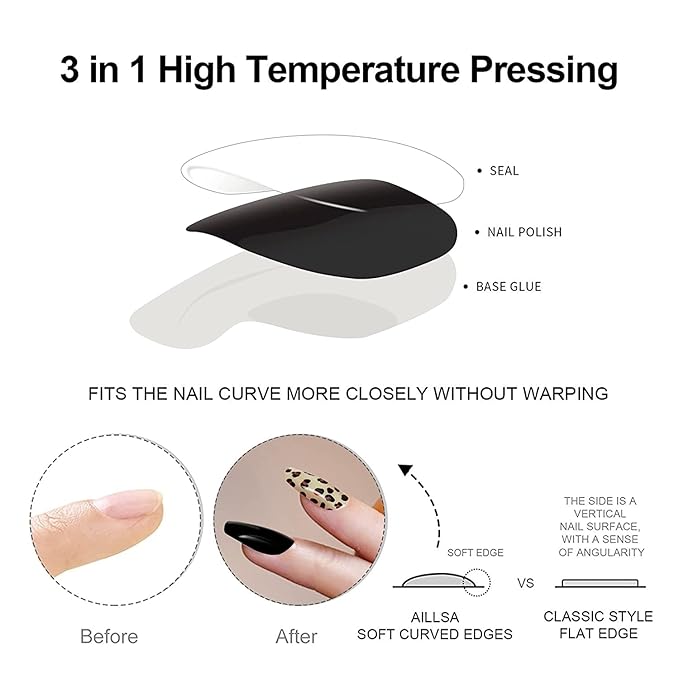 Semi Cured Gel Nail Strips, Black White | 28 pcs Gel Nail Strips Work with Any UV Lamp, Salon Quality UV Nails Stickers, Easy to Apply for Home Nails DIY