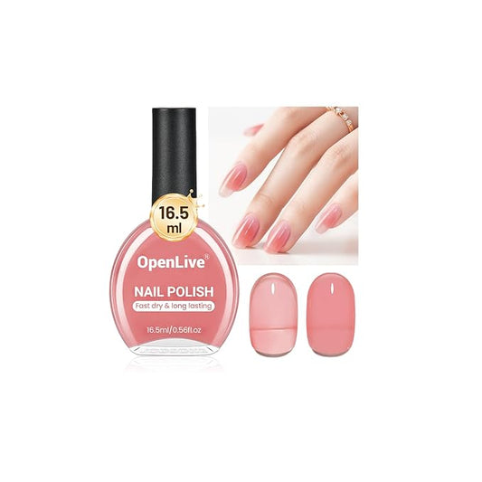 16.5ml Jelly Pink Nail Polish Large Volume Quick Dry Nail Polish, Long Lasting Shine, Fingernail Toenail Nail Art DIY Home Travel Nail Art Gift