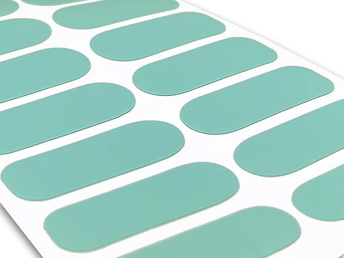 | 20 Exquisite Gel Nail Polish Strips w/Application Accessories - No UV/LED Lamp Required (Teal)