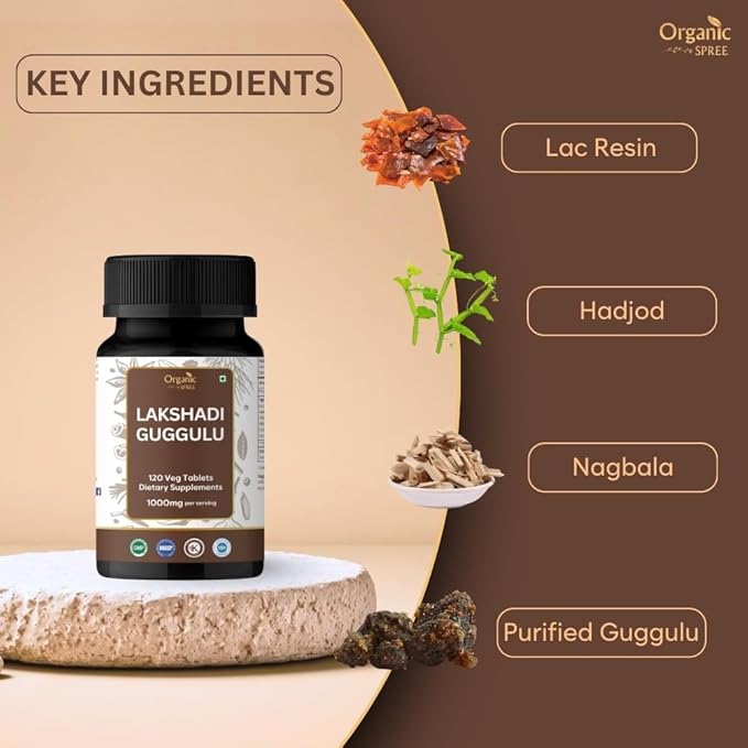Lakshadi Guggulu 120 Tablets - Bone and Joint Support with hadjod, arjuna and guggulu* - Ayurvedic Formulation - Certified and Vegetarian (2)