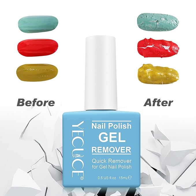 2 PCS Gel Nail Polish Remover, Nail Polish Remover Gel Polish Remover for 2-3 Minutes Quick & Easy Remove No Need for Foil, Soaking or Wrapping