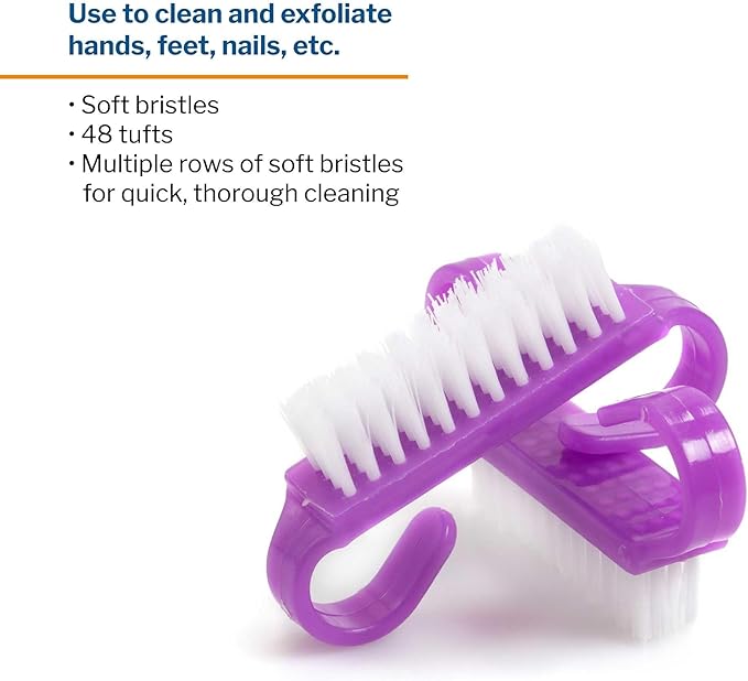 McKesson Nail Brush, Easy Grip Handle, Single Use/Disposable, Purple, 50 Count