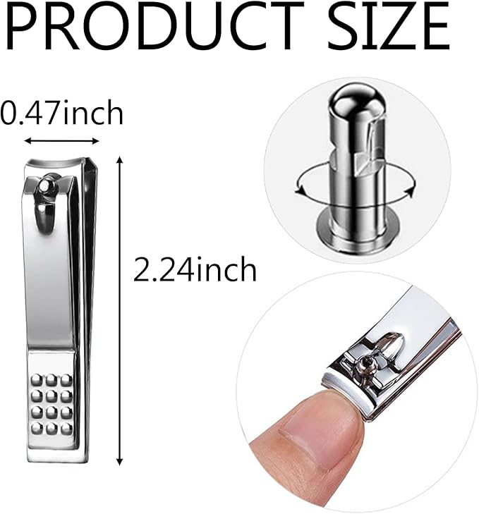 18 PCS Stainless Steel Nail Clipper Cutter Fingernails Toenail Clipper Cutter Set Black Sliver Men Women Travel Party Favor