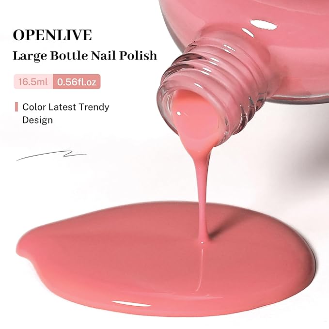 16.5ml Jelly Pink Nail Polish Large Volume Quick Dry Nail Polish, Long Lasting Shine, Fingernail Toenail Nail Art DIY Home Travel Nail Art Gift