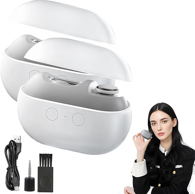 2 in 1 Electric Nail Clippers for Seniors, 2025 New Electric Polishing Automatic Nail Clippers, Electric Nail Trimmer for Fingers and Toes with 2 Adjustable Speeds for Senior Adults (White*2)