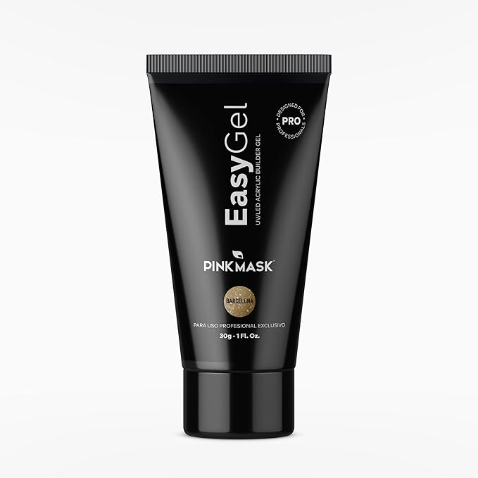 PINK MASK Easy Gel 1oz 30g-Barcelona, Professional Builder Enhancement Gel-Quick Nail Extension for Beginner DIY, Nail Strengthener-Long Lasting-Salon Quality-Thickening Solution