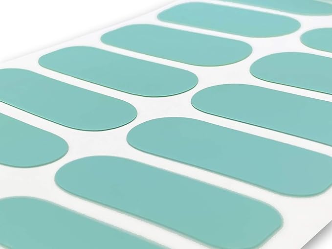 | 20 Exquisite Gel Nail Polish Strips w/Application Accessories - No UV/LED Lamp Required (Teal)
