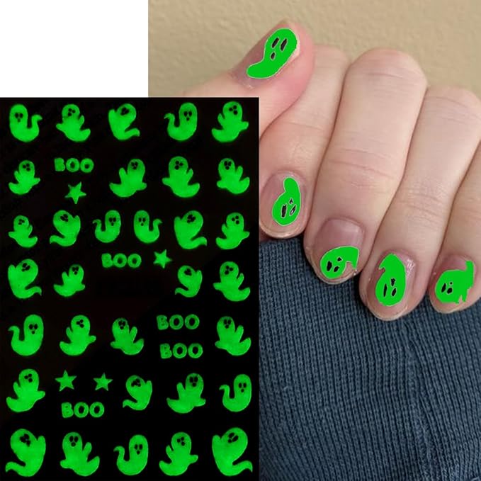 Spider Ghost Bat Spider Web Nail Art Stickers Decals 3D Self-Adhesive Glitter Halloween Nail Sticker Holiday Design Nail Decoration Supplies Charms for Women Acrylic DIY Nail Art Manicure 8 Sheets