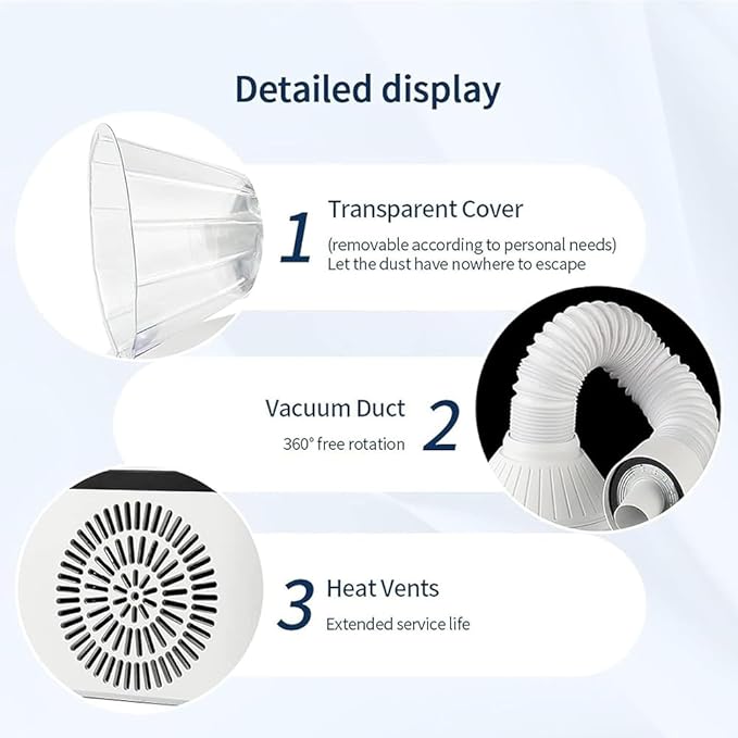 Nail Dust Collector Equipment Nail Manicure Vacuum Cleaner with LCD Display (Vacuum Cleaner+Nail Drill Pen)