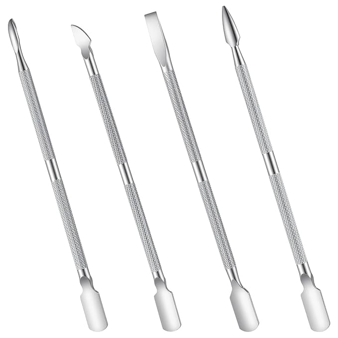 8 Pcs Nail Cuticle Pushers Professional Cuticle Peeler Scraper Stainless Gel Nail Polish Remover Durable Pedicure Manicure Tools Nails Cleaner Cuticles Care for Fingernails Toenails