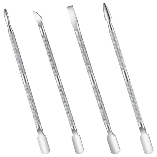 8 Pcs Nail Cuticle Pushers Professional Cuticle Peeler Scraper Stainless Gel Nail Polish Remover Durable Pedicure Manicure Tools Nails Cleaner Cuticles Care for Fingernails Toenails