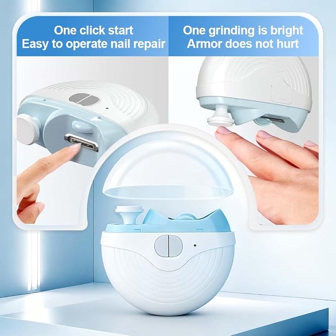 Upgrade Electric Nail Clipper,2 in 1 Automatic Nail Trimmer with Polishing, 2-Speed Adjustable, Multifunctional Nail Trimmer for Seniors, Kids, Adults (1Pcs White)