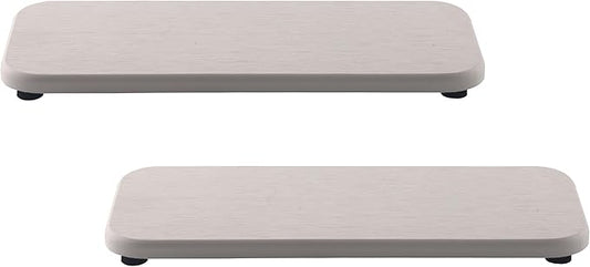 2 Pcs Water Absorbing Stone Trays, Kitchen/Bathroom Sink Soap Dish, Diatomite Tray Used for Hand Soap & Cosmetic Bottles in The Modern Home, 4" W x 9" L, White