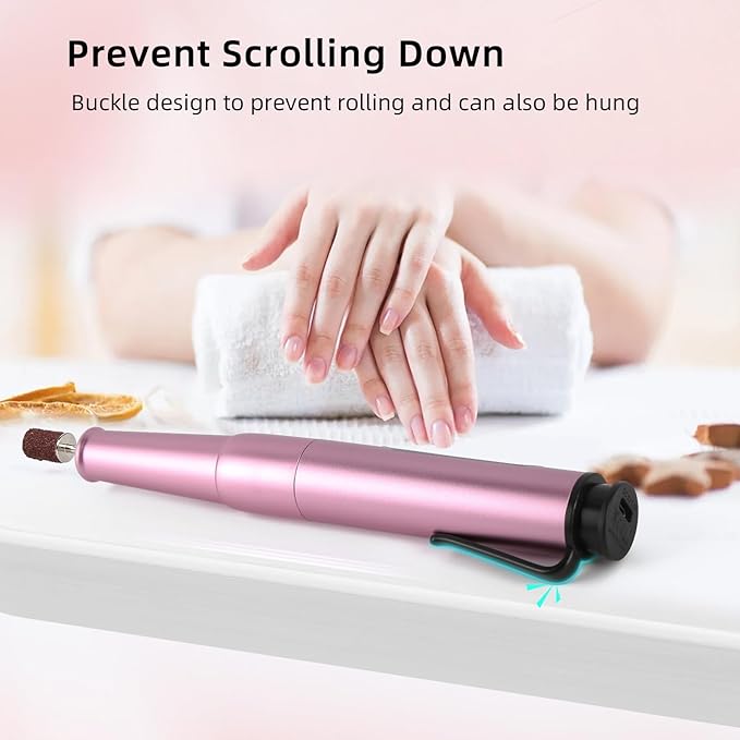 Electric Nail Files Cordless Professional Nail Drill Machine for Acrylic Nails Gel with 5 Speeds Portable Rechargeable File Manicure Pedicure Kit Gifts for Girl Women Beginners