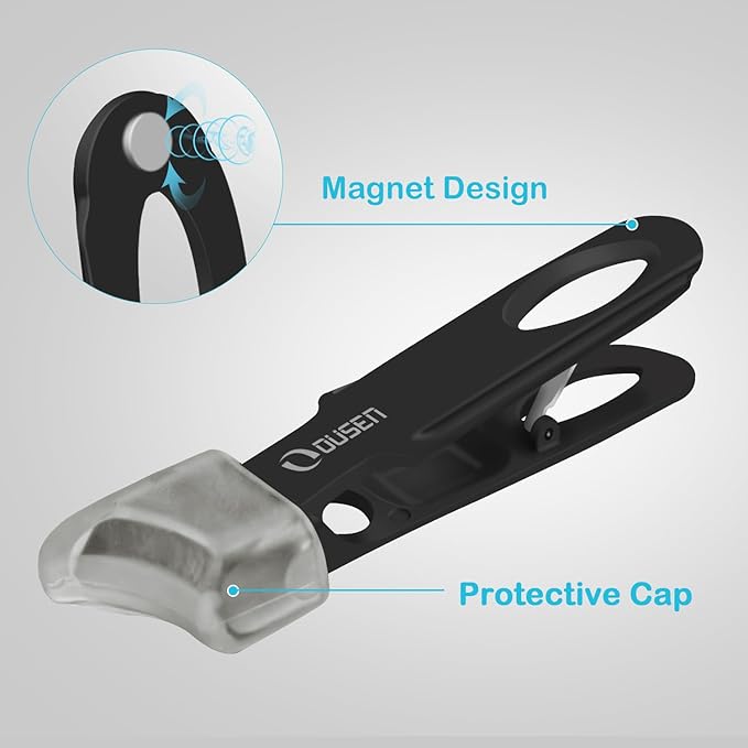 Toenail Clippers for Thick Nails, Angled Head Toe Nail Clippers for Men& Women, Wide Jaw Fingernail Clippers with Catcher, Ingrown Toe Nail Cutter with Slanted Curved Blade Nail Trimmer for Seniors