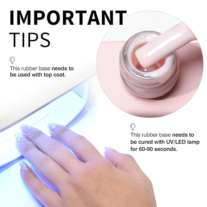 CANNI Rubber Base Gel – 9ml Nude Base Coat Gel, Natural Cover Strengthening for Weak Nails, Soak Off UV LED for DIY Salon Manicure